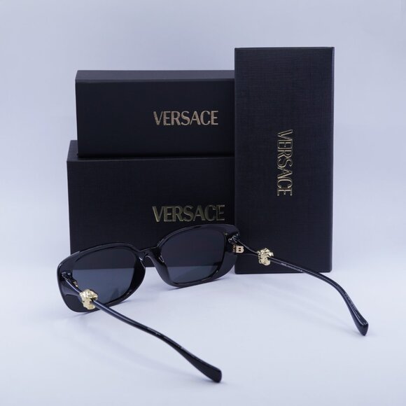 Versace VE4504D GB1/87 Rectangle Sunglasses – Shiny Black/Grey - Picture 9 of 9